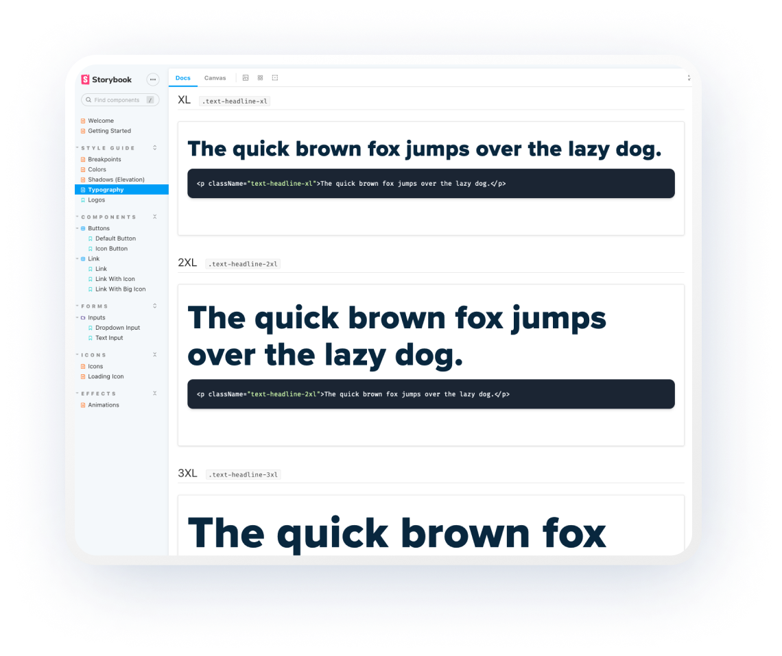 Text Stoybook documentation
